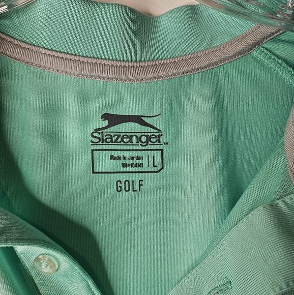 Men's Aqua Green Short Sleeve Polo Relaxed Stretch Fit Shirt Golf Bowling L - Picture 2 of 11